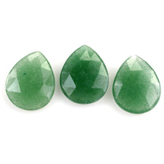 GREEN AVENTURINE ROSE CUT BRIOLETTE PEAR (MEDIUM) 18X14.50MM 7.29 Cts.