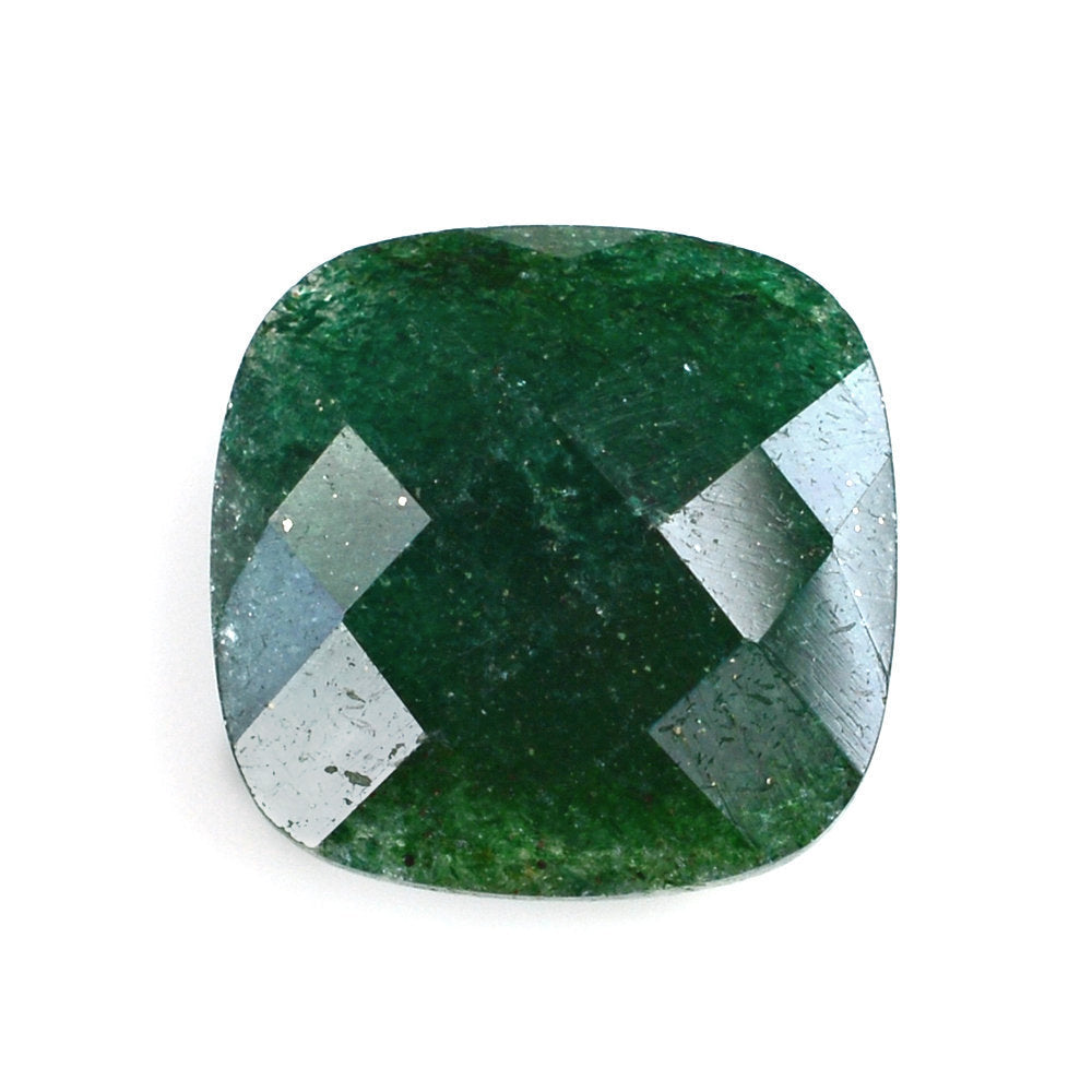 GREEN AVENTURINE BRIOLETTE CUSHION (DARK) 12MM 6.03 Cts.