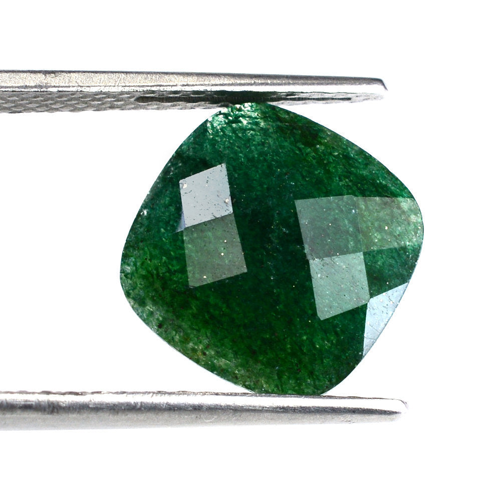 GREEN AVENTURINE BRIOLETTE CUSHION (DARK) 12MM 6.03 Cts.