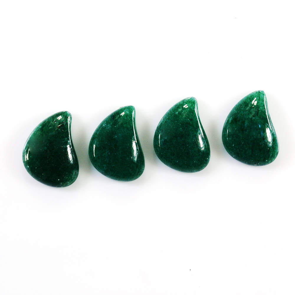 GREEN AVENTURINE QUARTZ MANGO SHAPE CAB FANCY (DARK) 14X11MM 4.76 Cts.