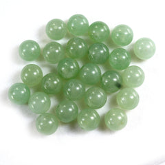 GREEN AVENTURINE PLAIN ROUND BALLS (FULL DRILL 1.50MM) (LITE) 10MM 7.06 Cts.