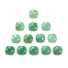 GREEN AVENTURINE PLAIN CUSHION CAB (MEDIUM) 10MM 4.20 Cts.