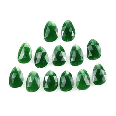 GREEN AVENTURINE (DARK) ROSE CUT BRIOLETTE PEARISH 12X8MM 2.16 Cts.