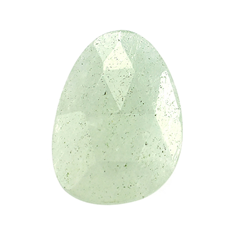 GREEN AVENTURINE ROSE CUT BRIOLETTE PEARISH (LIGHT) 14X10MM 3.64 Cts.