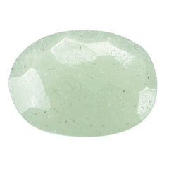 GREEN AVENTURINE IRREGULAR FACETED BRIOLETTE OVAL (LIGHT GREEN) 10.00X7.30 MM 1.84 CTS