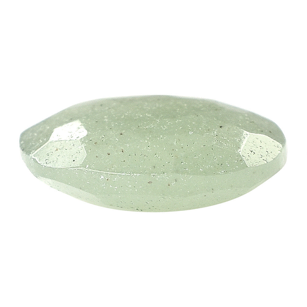 GREEN AVENTURINE IRREGULAR FACETED BRIOLETTE OVAL (LIGHT GREEN) 10.00X7.30 MM 1.84 CTS