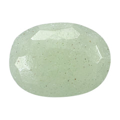 GREEN AVENTURINE IRREGULAR FACETED BRIOLETTE OVAL (LIGHT GREEN) 10.00X7.30 MM 1.84 CTS