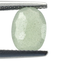 GREEN AVENTURINE IRREGULAR FACETED BRIOLETTE OVAL (LIGHT GREEN) 10.00X7.30 MM 1.84 CTS