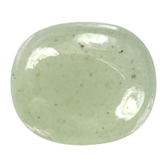 GREEN AVENTURINE PLAIN LENTIL CUSHION (LIGHT GREEN)(OPAQUE) 7.20X6.10 MM 1.12 CTS