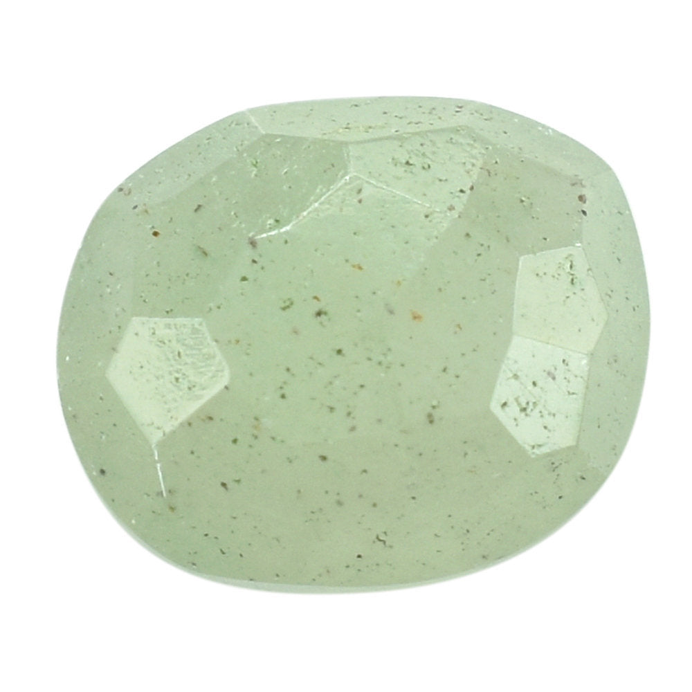 GREEN AVENTURINE IRREGULAR FACETED BRIOLETTE CUSHION (LIGHT GREEN)(OPAQUE) 7.15X6.20 MM 1.20 CTS