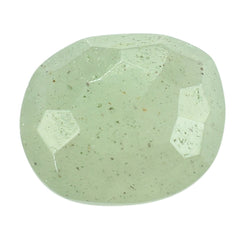 GREEN AVENTURINE IRREGULAR FACETED BRIOLETTE CUSHION (LIGHT GREEN)(OPAQUE) 7.15X6.20 MM 1.20 CTS