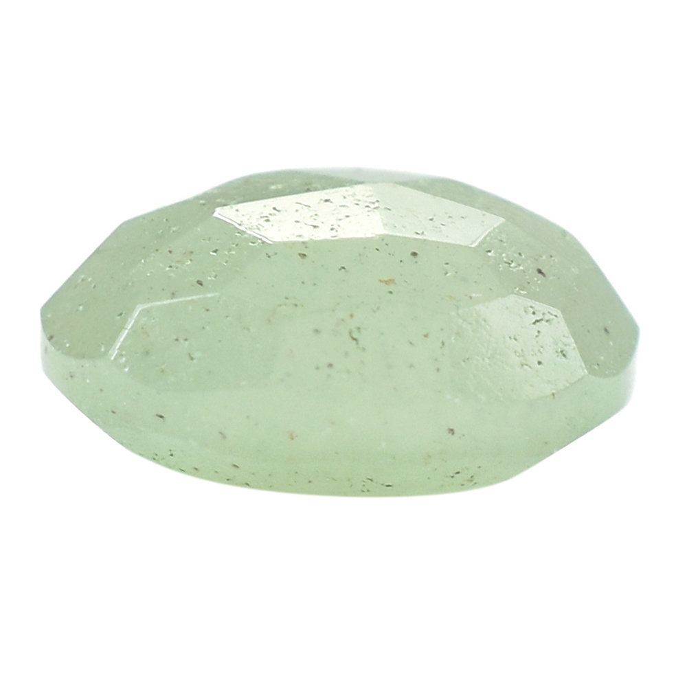 GREEN AVENTURINE IRREGULAR FACETED BRIOLETTE CUSHION (LIGHT GREEN)(OPAQUE) 7.15X6.20 MM 1.20 CTS
