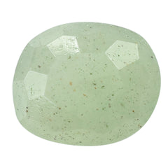 GREEN AVENTURINE IRREGULAR FACETED BRIOLETTE CUSHION (LIGHT GREEN)(OPAQUE) 7.15X6.20 MM 1.20 CTS
