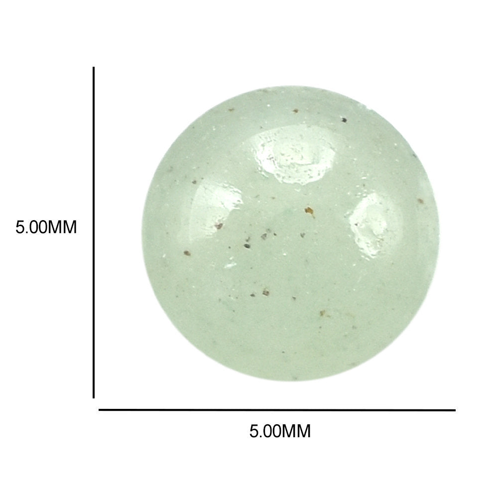 GREEN AVENTURINE PLAIN LENTIL ROUND (LIGHT GREEN)(OPAQUE) 5.00X5.00 MM 0.51 CTS