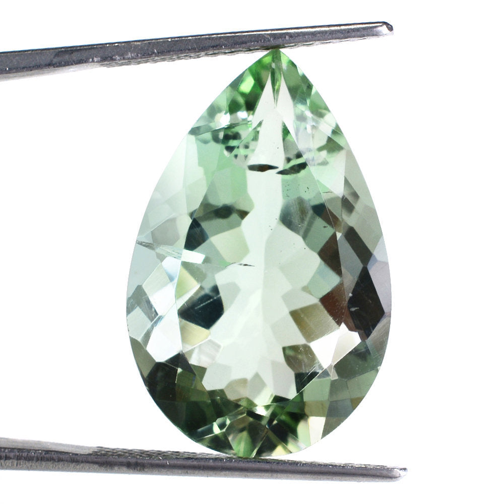 GREEN FLUORITE CUT PEAR 25X16MM 23.70 Cts.