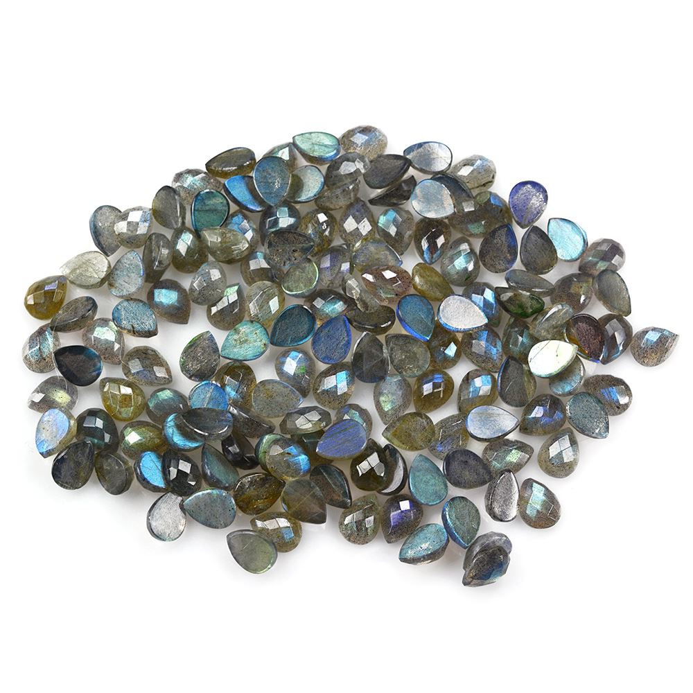 LABRADORITE CHECKER PEAR CAB 8X6MM 1.13 Cts.