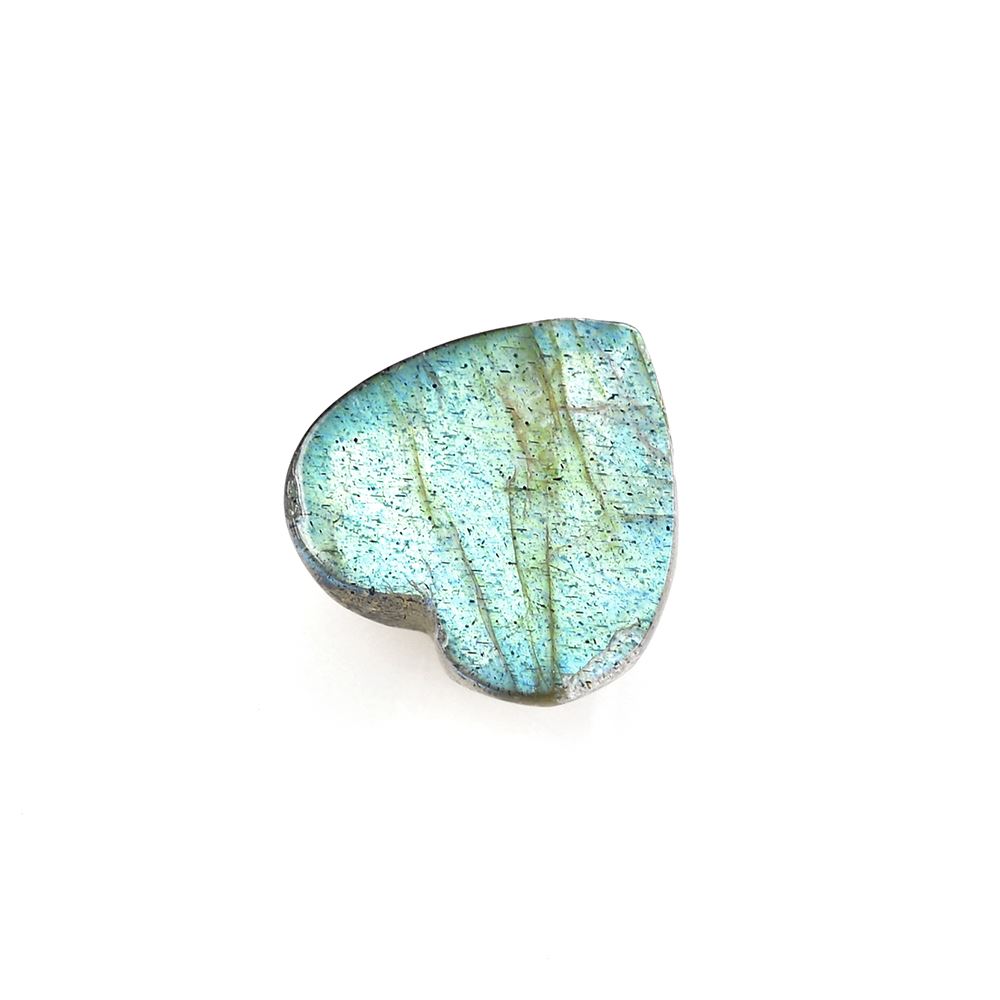 LABRADORITE CHECKER HEART CAB 8MM 1.77 Cts.