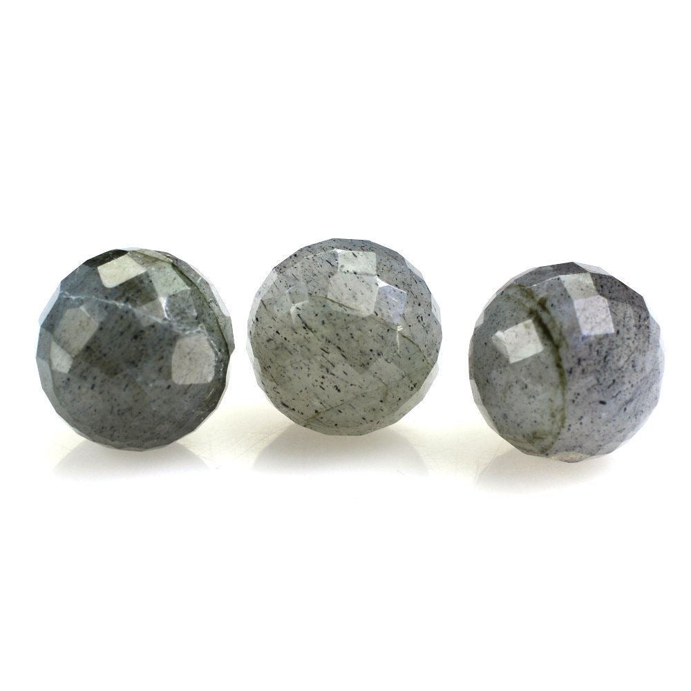 GREY LABRADORITE FACETED BALLS 8MM 3.90 Cts.