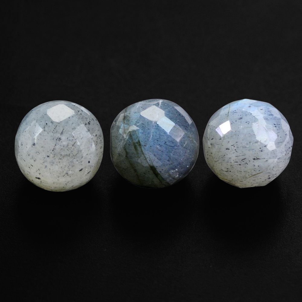 GREY LABRADORITE FACETED BALLS 8MM 3.90 Cts.