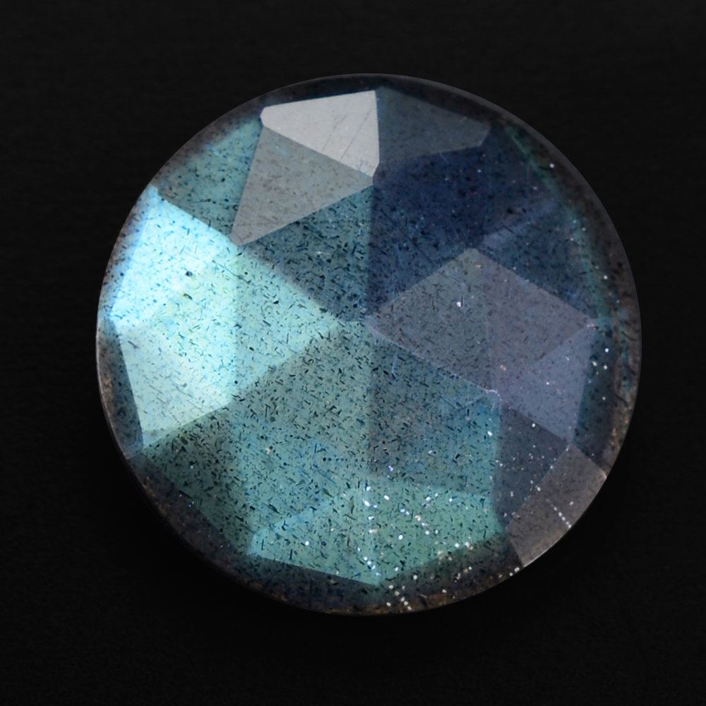 GREY LABRADORITE ROSE CUT BRIOLETTE ROUND 12MM 4.04 Cts.