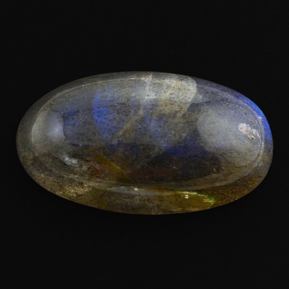 GREY LABRADORITE OVAL CAB (NICE BLUE) 18X10MM 8.50 Cts.