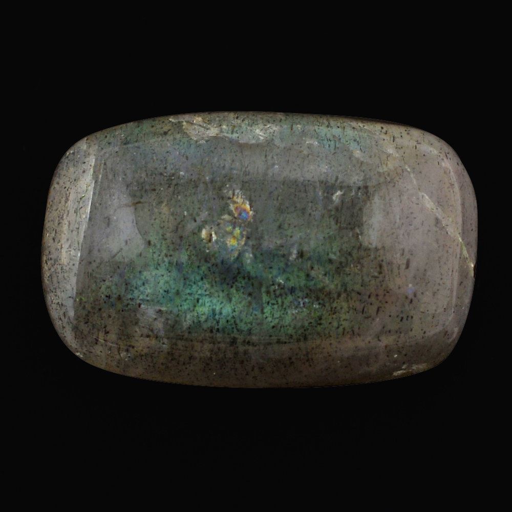 GREY LABRADORITE CUSHION CAB (BLUE GREEN) 16X10MM 7.40 Cts.