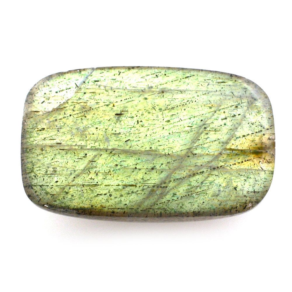 GREY LABRADORITE CUSHION CAB (BLUE GREEN) 16X10MM 7.50 Cts.