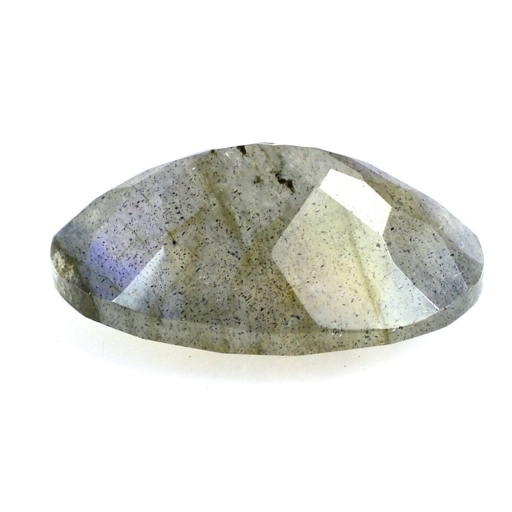 GREY LABRADORITE CHECKER CUT OVAL 14X10MM 5.03 Cts.