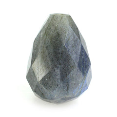GREY LABRADORITE FACETED DROPS (HALF DRILL) 14X10MM 11.36 Cts.