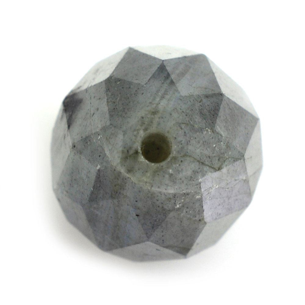 GREY LABRADORITE FACETED DROPS (HALF DRILL) 14X10MM 11.36 Cts.