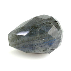 GREY LABRADORITE FACETED DROPS (HALF DRILL) 14X10MM 11.36 Cts.