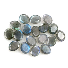LABRADORITE ROSE CUT IRREGULAR OVAL (BLUE SHINE) 10X8MM 1.76 Cts.