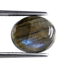 GREY LABRADORITE OVAL CAB 12X10MM 4.72 Cts.