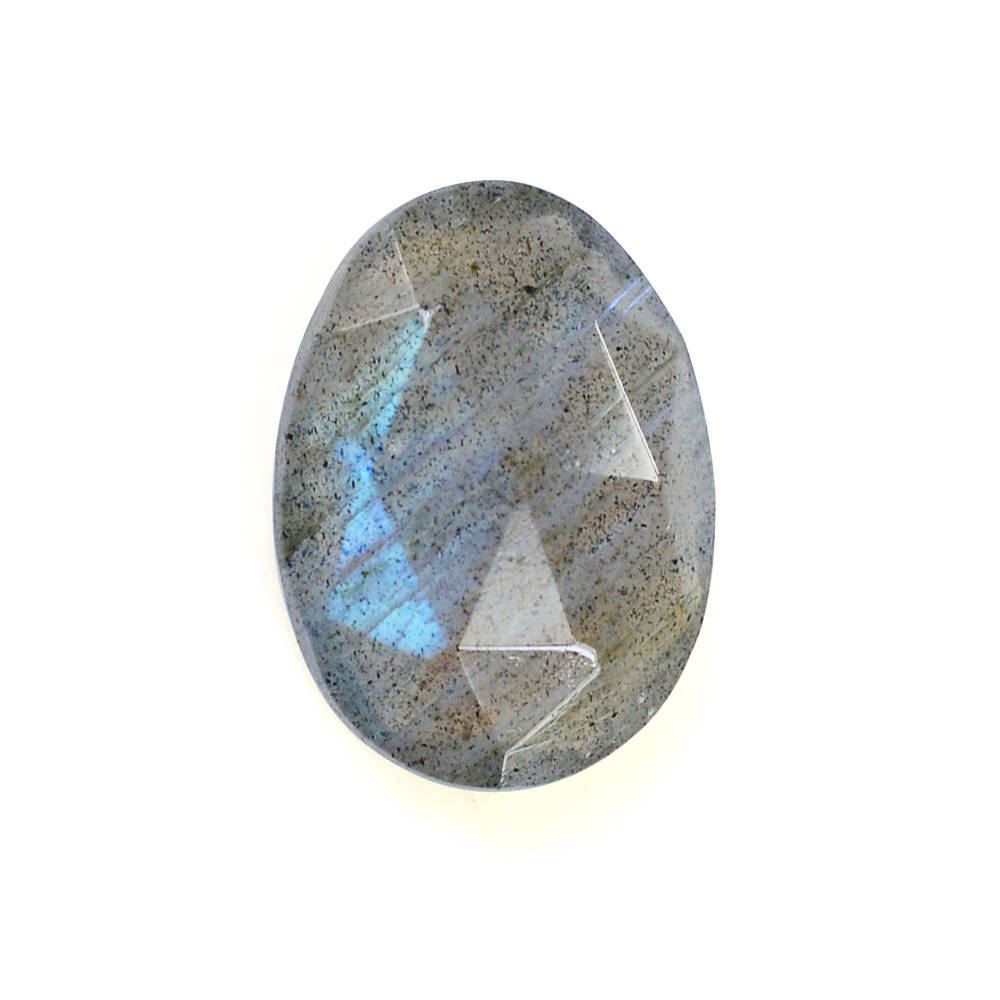 GREY LABRADORITE ONE SIDE ROSE CUT & ONE SIDE TABLE CUT OVAL 10X8MM 2.24 Cts.