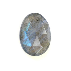 GREY LABRADORITE ONE SIDE ROSE CUT & ONE SIDE TABLE CUT OVAL 10X8MM 2.24 Cts.