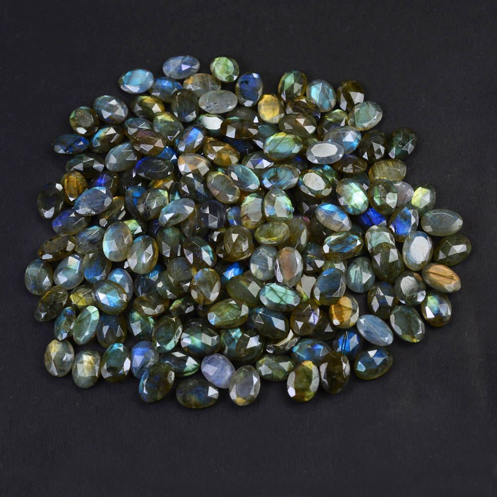 GREY LABRADORITE ONE SIDE ROSE CUT & ONE SIDE TABLE CUT OVAL 11X9MM 2.33 Cts.