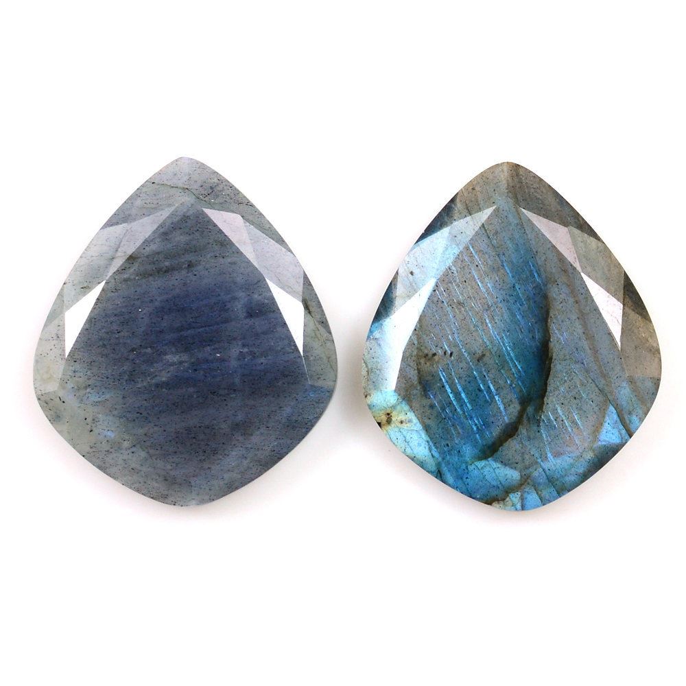 LABRADORITE BOTH SIDE TABLE CUT KITE 26.70X22.40MM 18.12 Cts.
