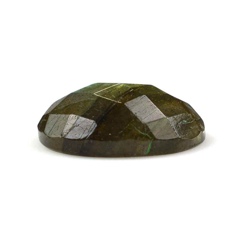 GREY LABRADORITE CHECKER CUT OVAL CAB (COPPER SHINE) 11X9 MM 2.93 CTS
