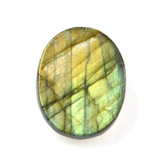 GREY LABRADORITE CHECKER CUT OVAL CAB (COPPER SHINE) 11X9 MM 2.93 CTS