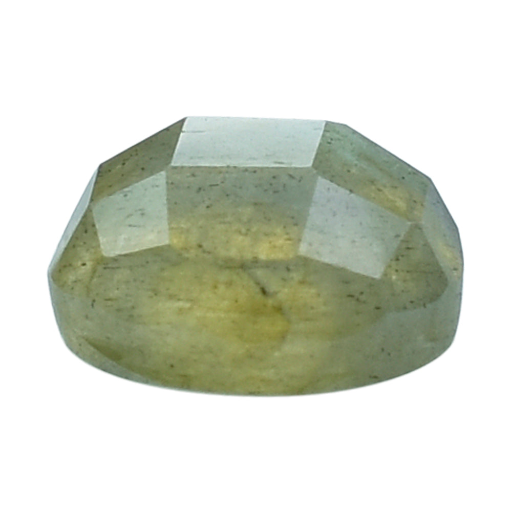 GREY LABRADORITE CHECKER CUT ROUND CAB (COPPER SHINE) 6MM 0.84 Cts.