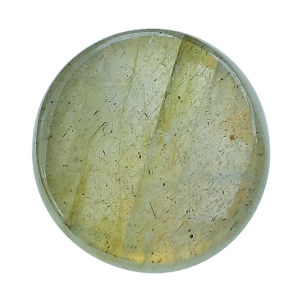 GREY LABRADORITE CHECKER CUT ROUND CAB (COPPER SHINE) 6MM 0.84 Cts.