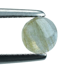 GREY LABRADORITE CHECKER CUT ROUND CAB (COPPER SHINE) 6MM 0.84 Cts.