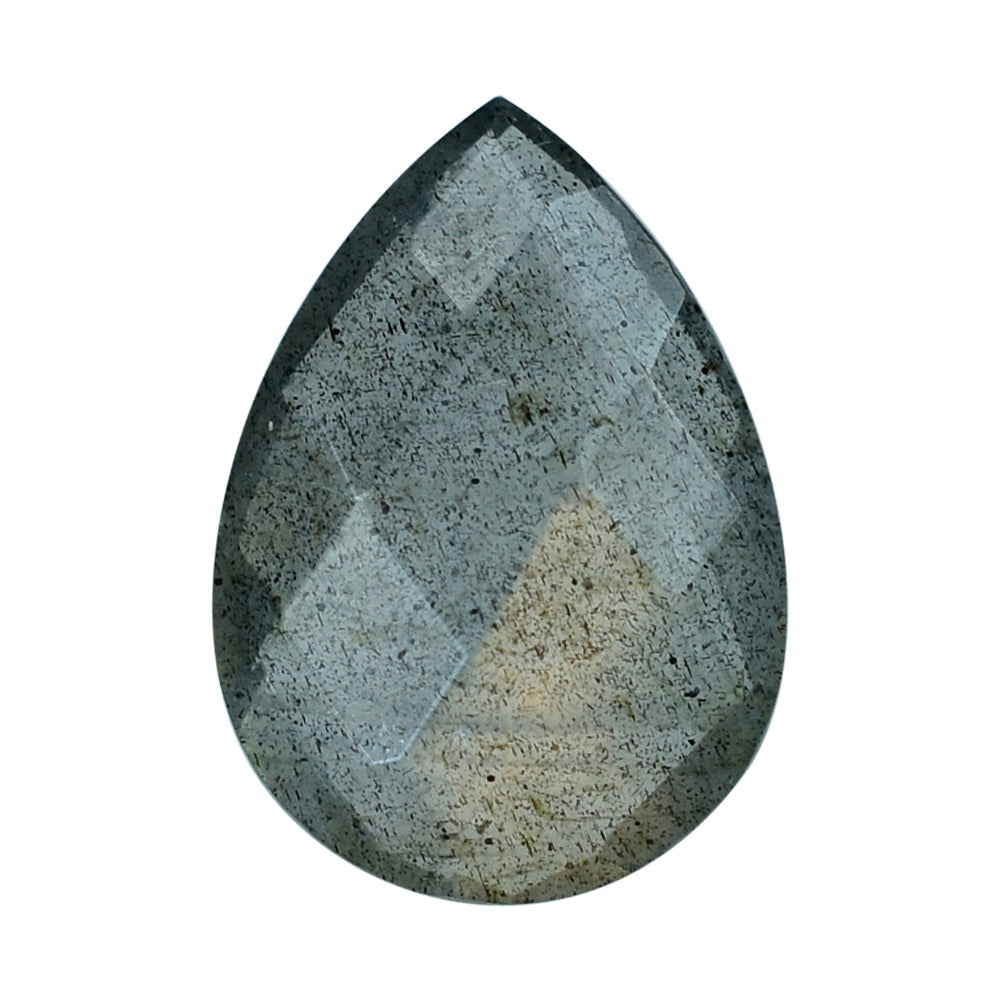 GREY LABRADORITE CHECKER BRIOLETTE PEAR (COPPER SHINE) 10X7MM 1.59 Cts.