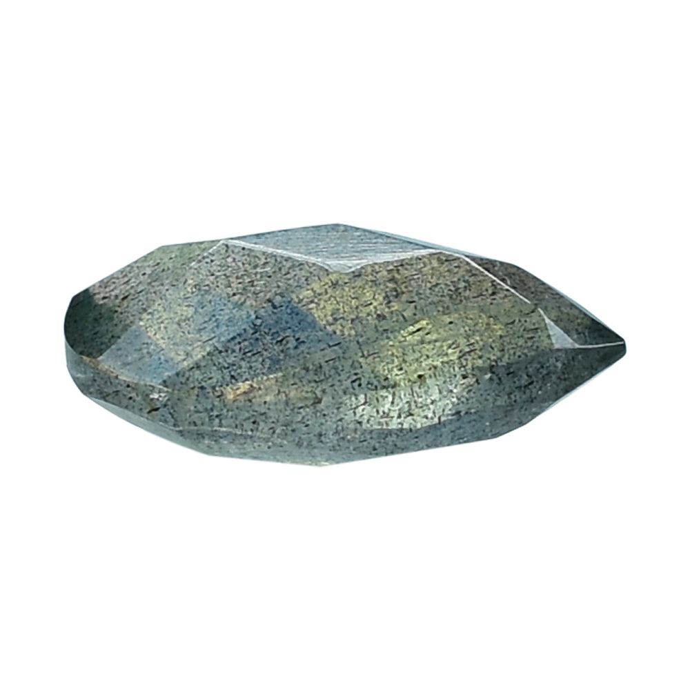 GREY LABRADORITE CHECKER BRIOLETTE PEAR (COPPER SHINE) 10X7MM 1.59 Cts.