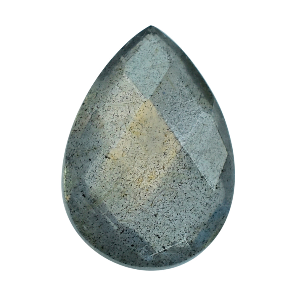 GREY LABRADORITE CHECKER BRIOLETTE PEAR (COPPER SHINE) 10X7MM 1.59 Cts.