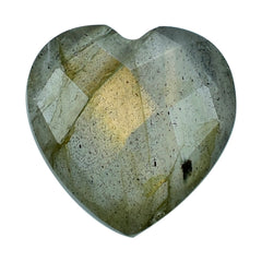 GREY LABRADORITE CHECKER CUT BRIOLETTE HEART (COPPER SHINE) 10MM 2.88 Cts.