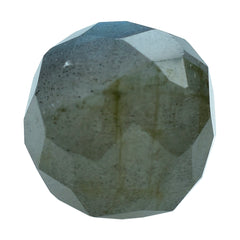 GREY LABRADORITE CHECKER CUT DROP (HALF DRILL -1MM) BLUE GREEN SHINE 14X10MM 9.63 Cts.