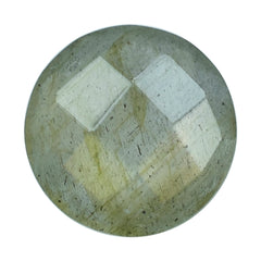 GREY LABRADORITE CHECKER CUT BRIOLETTE ROUND (COPPER SHINE) 8MM 1.73 Cts.