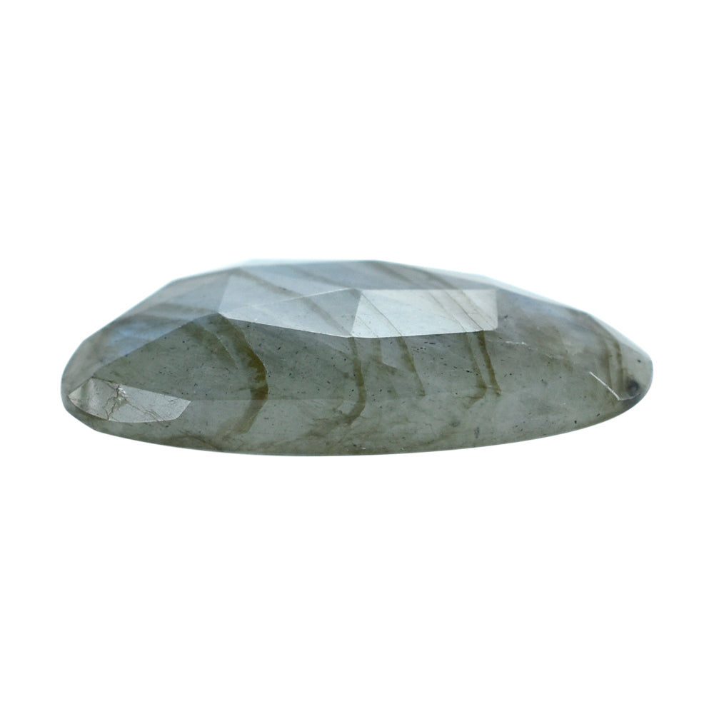 GREY LABRADORITE ROSE CUT IRREGULAR PEARISH 25X14MM 10.10 Cts.