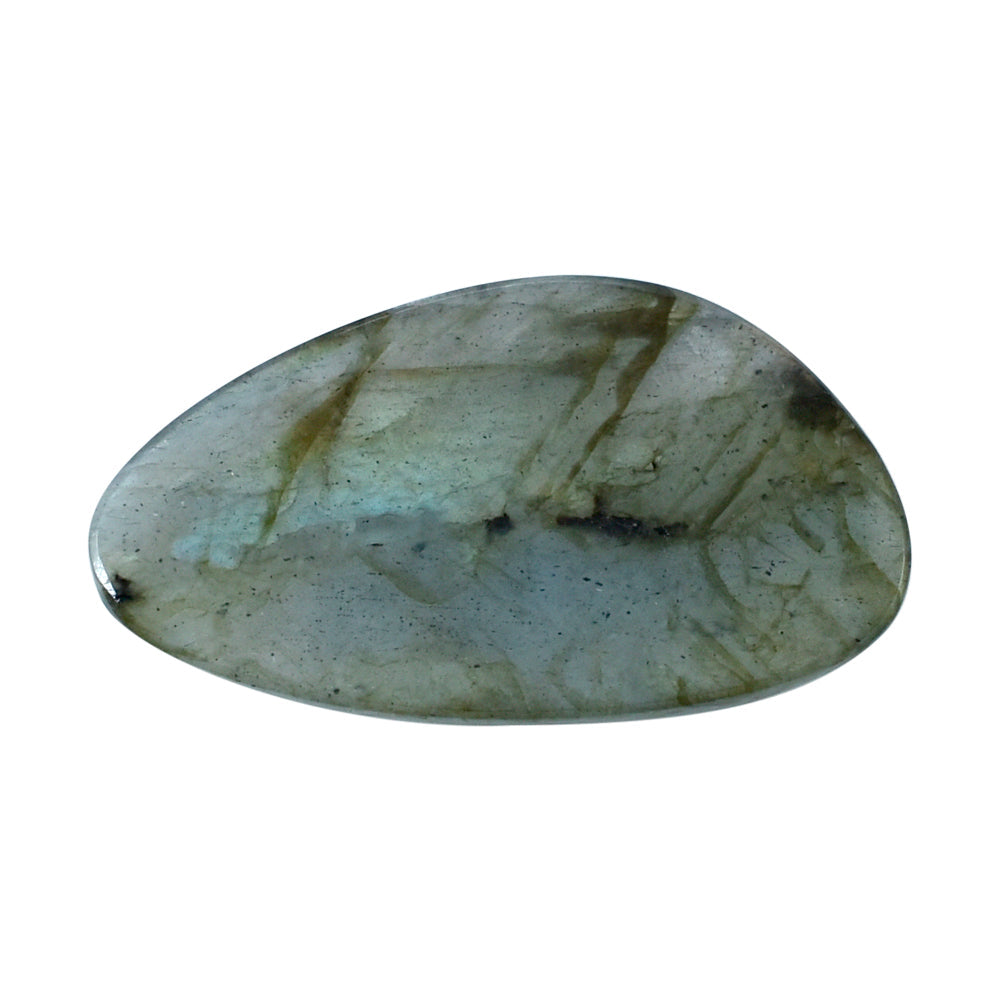 GREY LABRADORITE ROSE CUT IRREGULAR PEARISH 25X14MM 10.10 Cts.